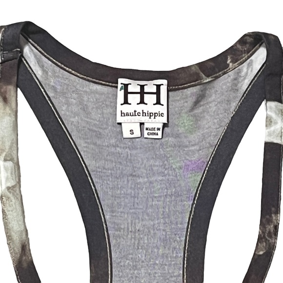 Haute Hippie Mirror Tie Dye Racerback Modal Tank Top Sz Small Brown - Picture 5 of 8